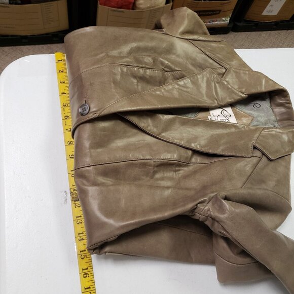 Vintage Remy Womens Leather Blazer Size 6 Brown Western Edgy Neutral Career - Picture 7 of 13